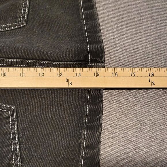 Levi’s Black Size 29 Denim Carpenter Mini Skirt Jean 100% Cotton Gray Distressed - Picture 12 of 12